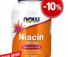 💊 Now Foods Niacin 500 mg Vitamin B3 – 250 tablets