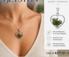 Silver Pendant with Moldavite Heart 37 0376